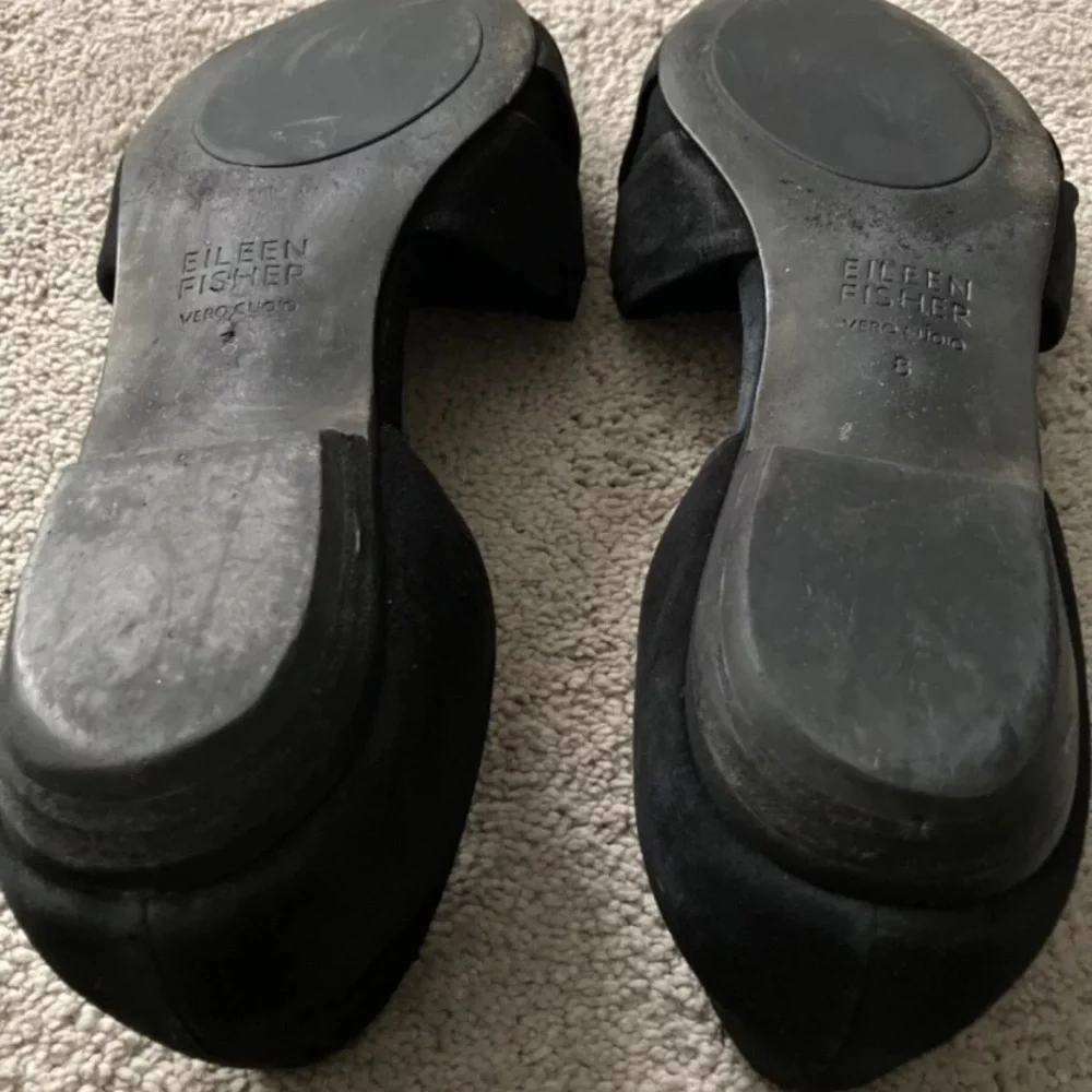 Eileen Fisher Flats Black Leather Women's Size 8‎